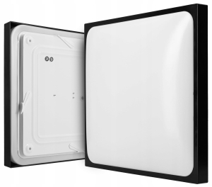 Plafon LED lampa sufitowa 2XE27 czarna oprawa natynkowa panel kwadratowy