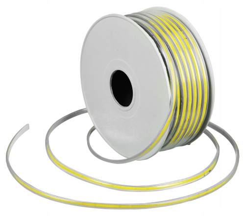 Wodoodporna taśma LED COB 230V 10W 4000K, IP67 – idealna do oświetlenia zewnętrznego i wnętrz. Jasność 1100lm/m, cięcie co 1m, neutralna barwa światła. Energooszczędna i trwała.