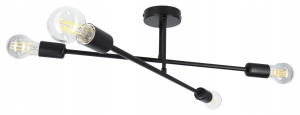 Lampa sufitowa wisząca LED 4XE27 czarna żyrandol loft salon