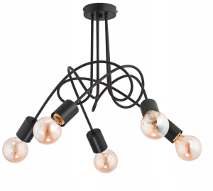 Lampa sufitowa wisząca 5X E27 Loft Żyrandol RETRO pająk 5 ramion