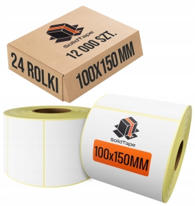 Etykiety termiczne kurierskie 100x150 mm 500szt 24 rolki samoprzylepne