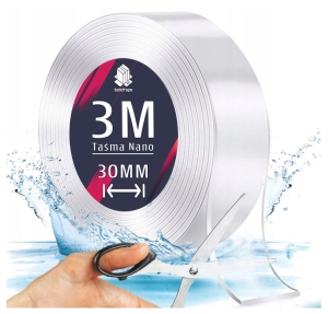 Taśma Dwustronna NANO Wielokrotnego Użytku Montażowa Wodoodporna Mocna 3M