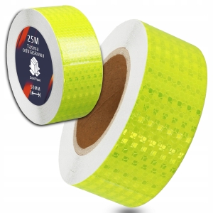 Taśma Odblaskowa Samoprzylepna Konturowa Zielona Rolka 25M Ostrzegawcza 5cm