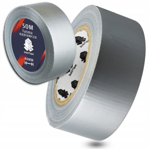 Taśma Naprawcza Zbrojona Mocna 48mm 50m Szara Srebrna Tkaninowa Duct Tape