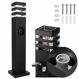 Lampa LED Ogrodowa Zewnętrzna Stojąca Słupek 1X Gniazdo 230V E27 IP44 80cm