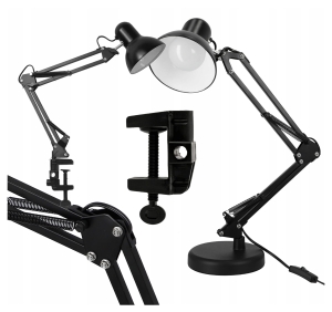 Lampka Na Biurko Biurkowa LED Lampa Nocna Kreślarska Regulowana Uchwyt E27