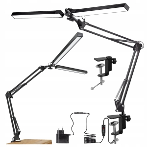 Lampka Na Biurko Biurkowa LED Szkolna Dotyk Kreślarska Regulowana Podwójna