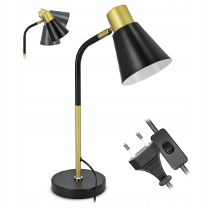 Lampka Na Biurko LED Do Czytania E27 Stołowa Regulowana Nocna Z Włącznik