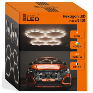 Lampa LED Hexagon Sufitowa Panel Oświetlenie Do Garaż Warsztat 298 x 209 cm