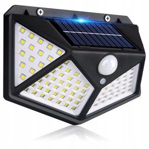 Lampa Solarna LED Czujnik Ruchu Zmierzchu Elewacyjna Naścienna Mocna 100LED