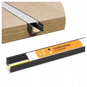 Profil LED Aluminiowy Do Taśma Czarny Natynkowy / Wpuszczany + Klosz 1m