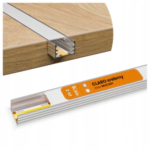 Profil LED Aluminiowy Do Taśma Srebrny Natynkowy / Wpuszczany + Klosz 2m