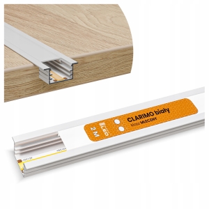 Profil LED Aluminiowy Do Taśma Anodowany Wpuszczany Frez Klosz Mleczny 2m