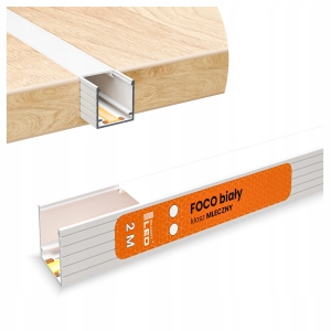 Profil LED Aluminiowy Do Taśma Biały Natynkowy / Wpuszczany + Klosz 2m