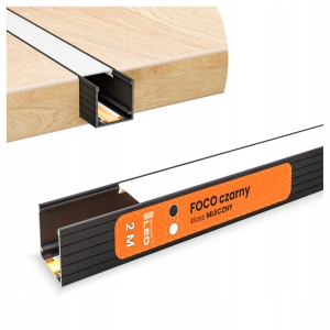 Profil LED Aluminiowy Do Taśma Czarny Natynkowy / Wpuszczany + Klosz 2m