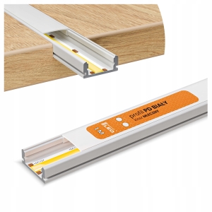 Profil LED Aluminiowy Do Taśma Biały Natynkowy / Wpuszczany + Klosz 1m