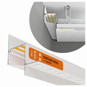 Profil LED Cieniowy Dystansowy Przyścienny Aluminiowy Do Płyt GK WPUST 1M