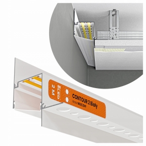 Profil LED Cieniowy Dystansowy Przyścienny Aluminiowy Do Płyt GK WPUST 2M