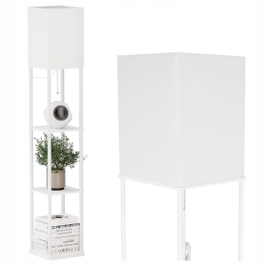 Lampa Stojąca Podłogowa Lampka LED E27 Półka Regał 2w1 Do Czytania 160cm
