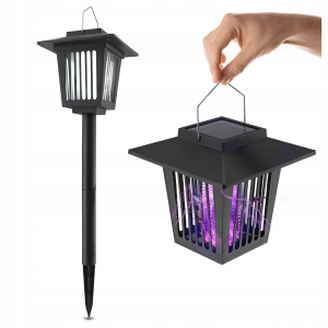 Lampa Solarna Owadobójcza LED Słupek Wbijana Czujnik Zmierzchu Ogród 56cm