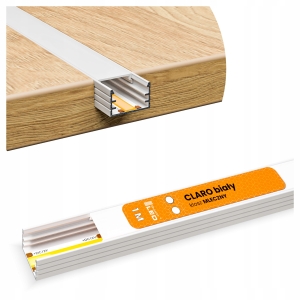 Profil LED Aluminiowy Do Taśma Biały Anoda Natynkowy Wpuszczany Klosz 1m