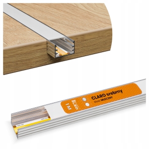 Profil LED Aluminiowy Do Taśma Srebrny Natynkowy / Wpuszczany + Klosz 1m