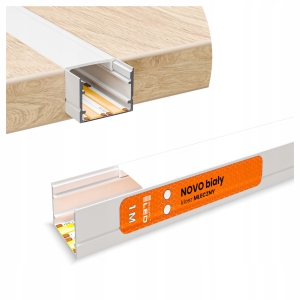 Profil LED Aluminiowy Do Taśma Biały Anoda Natynkowy Wpuszczany Klosz 1m