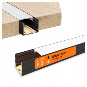 Profil LED Aluminiowy Do Taśma Czarny Anoda Natynkowy Wpuszczany Klosz 1m