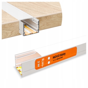 Profil LED Aluminiowy Do Taśma Biały Anoda Natynkowy Wpuszczany Klosz 2m