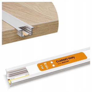 Profil LED Aluminiowy Do Taśma Anodowany Wpuszczany Frez Klosz Mleczny 1m