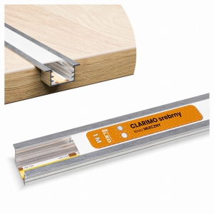 Profil LED Aluminiowy Do Taśma Anodowany Wpuszczany Frez Klosz Mleczny 1m