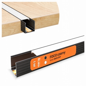 Profil LED Aluminiowy Do Taśma Czarny Natynkowy / Wpuszczany + Klosz 1m