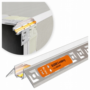 Profil LED Aluminiowy Do Płyt GK Gipsowych Wpuszczany Regips 1m Narożny