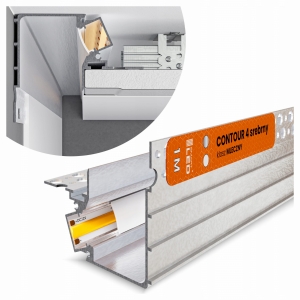 Profil LED Cieniowy Dystansowy Przyścienny Aluminiowy Do Płyt GK WPUST 1M