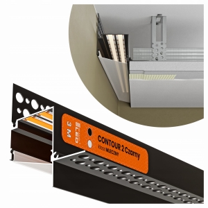 Profil LED Cieniowy Dystansowy Przyścienny Aluminiowy Płyt GK WPUST 3 metry