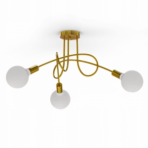 Złota Lampa Sufitowa Wisząca LED 3X E27 Żyrandol Salon Na Żarówki 230V