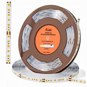 Taśma LED SMD 2835 24V 1m Premium 6000K Biała Zimna RA90 120D Pasek Mocna