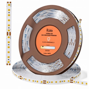 Taśma LED SMD 2835 24V 1m Premium 3000K Biała Ciepła RA90 120D Pasek Mocna