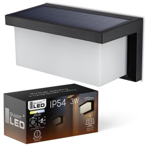 Lampa Solarna Ogrodowa LED Kinkiet Elewacyjny Czujnik Zmierzchu Ruchu