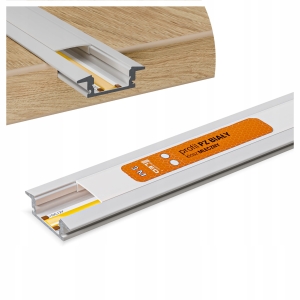 Profil LED Aluminiowy Do Taśma Biały Anoda Frez Wpuszczany Klosz 3m