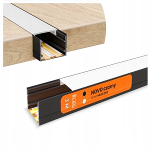 Profil LED Aluminiowy Do Taśma Czarny Anoda Natynkowy Wpuszczany Klosz 3m