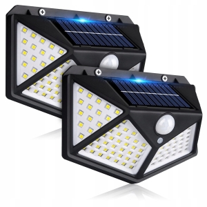 Lampa Solarna LED Czujnik Ruchu Zmierzchu Elewacyjna Naścienna Mocna 100LED