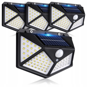 Lampa Solarna LED Czujnik Ruchu Zmierzchu Elewacyjna Naścienna Mocna 100LED
