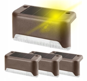 Lampki Solarne Ogrodowe LED na Schody Płot Do Ogrodu Czujnik Zmierzchu CW