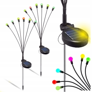 Lampki Solarne LED Ogrodowe Kulki Wbijane Z Czujnikiem Zmierzchu Drzewko