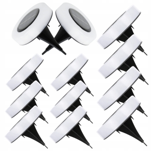 Lampa Solarna Ogrodowa LED Najazdowa Gruntowa Dyski Czujnik Zmierzchu 3000K