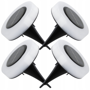 Lampa Solarna Ogrodowa LED Najazdowa Gruntowa Dyski Czujnik Zmierzchu 3000K