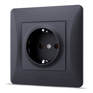 Gniazdko Pojedyncze Gniazdo Elektryczne Podtynkowe Kontakt IP20 Czarne