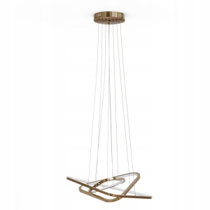 Złota Lampa Sufitowa LED Wisząca Żyrandol Biała Ciepła Salon Kuchnia 146W