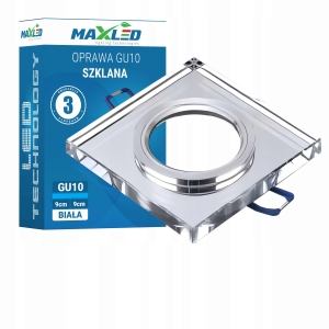 Oprawa Halogenowa Sufitowa LED GU10 MR16 Szklana Kwadrat Biała Aluminiowa